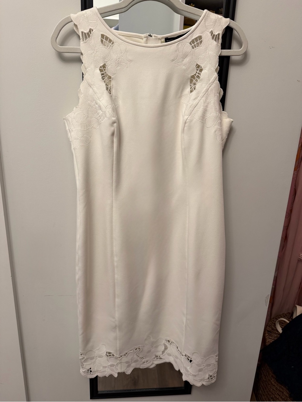 WHBM White Lace-Trim Sheath Dress - Picture 2 of 6